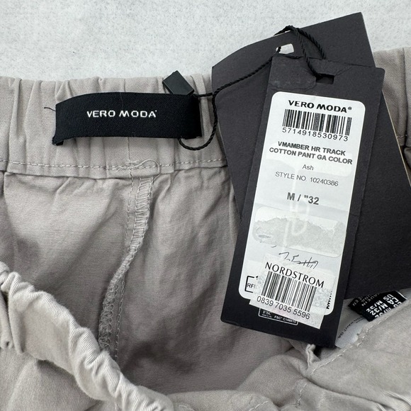 Vero Moda Jogger Pants Womens Medium High Rise Track Elastic Gray Athletic NWT - Picture 3 of 7